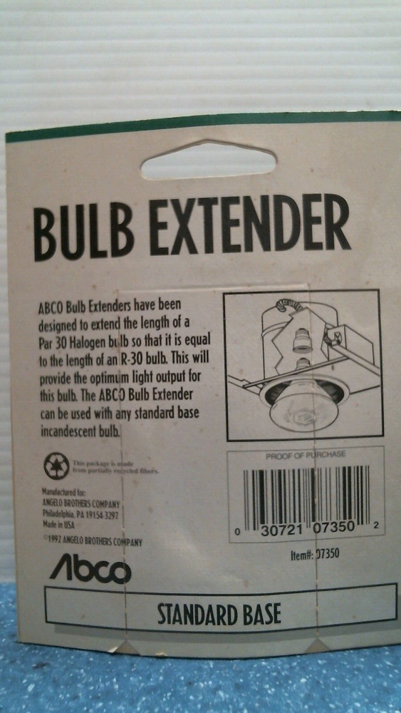 ABCO Standard Base Bulb Extender (07350) FS