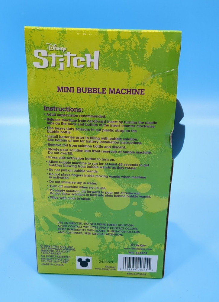 Disney Stitch Mini Bubble Machine NEW Lilo & Stitch Toy Fun