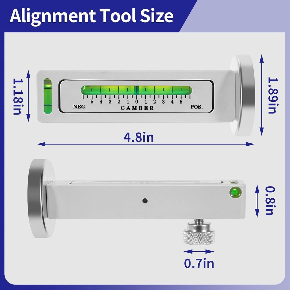 2-Pack Magnetic Adjustable Gauge Tool for Wheel Alignment & Camber/Caster