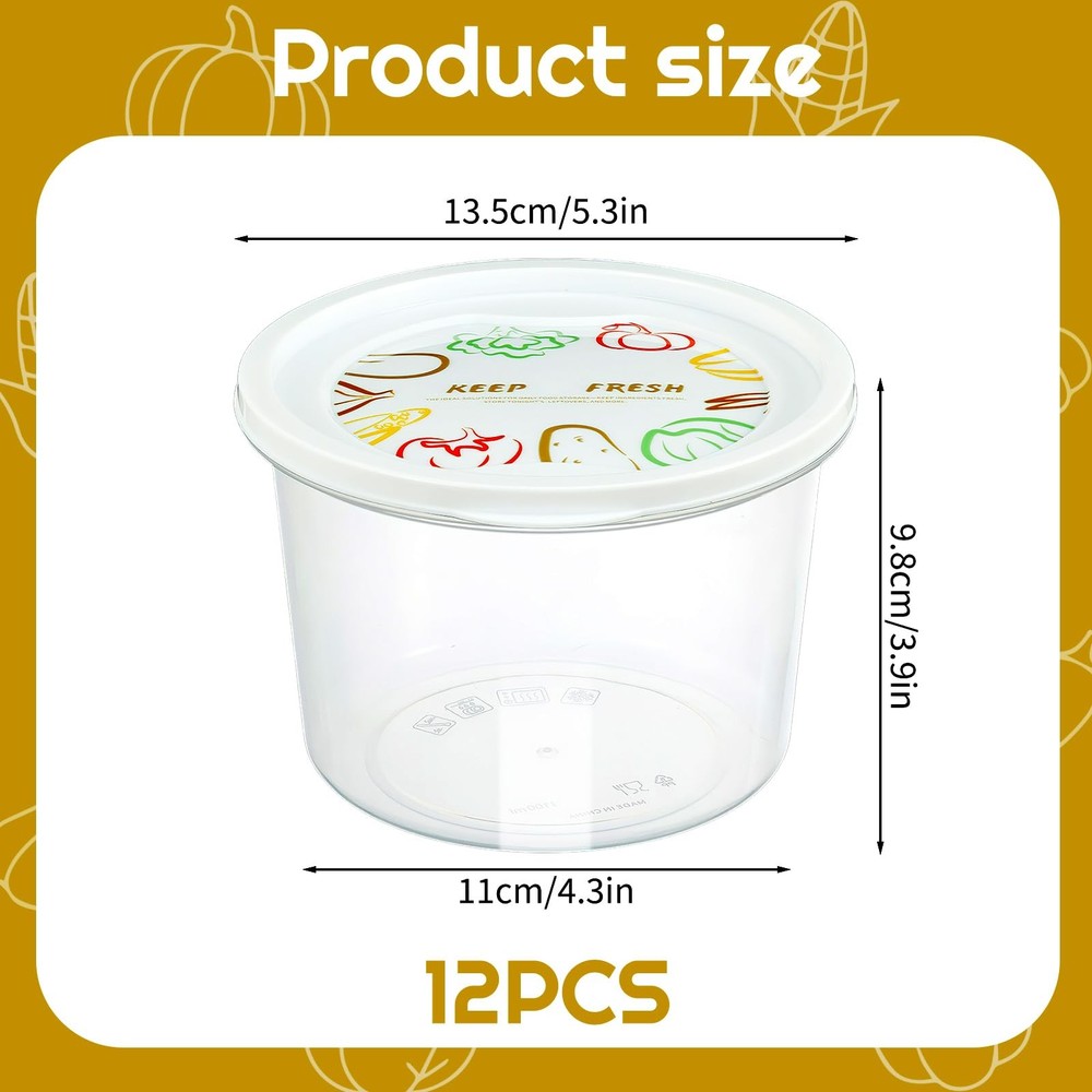12pcs Pizza Dough Proofing Box with Lids, 1100ML Stackable Dough Proofing Con...