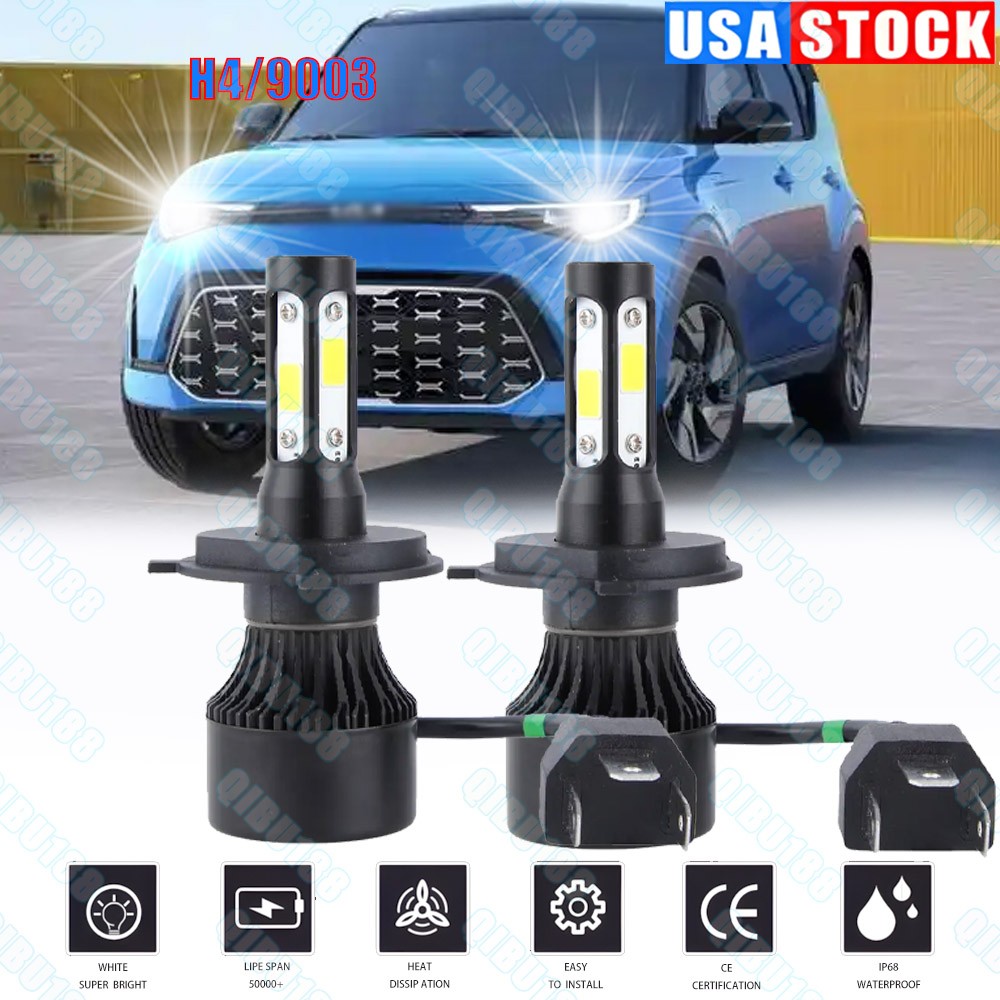 6000K 9003 H4 LED Headlight High&Low Bulbs Kit For Kia Soul 2020 2021 2022 2023
