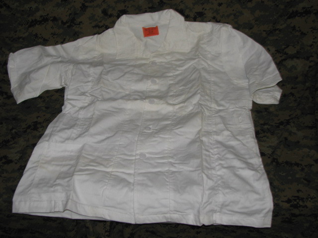 *smock medical assistants white large short NOS unussed DATE 71 vietnam military
