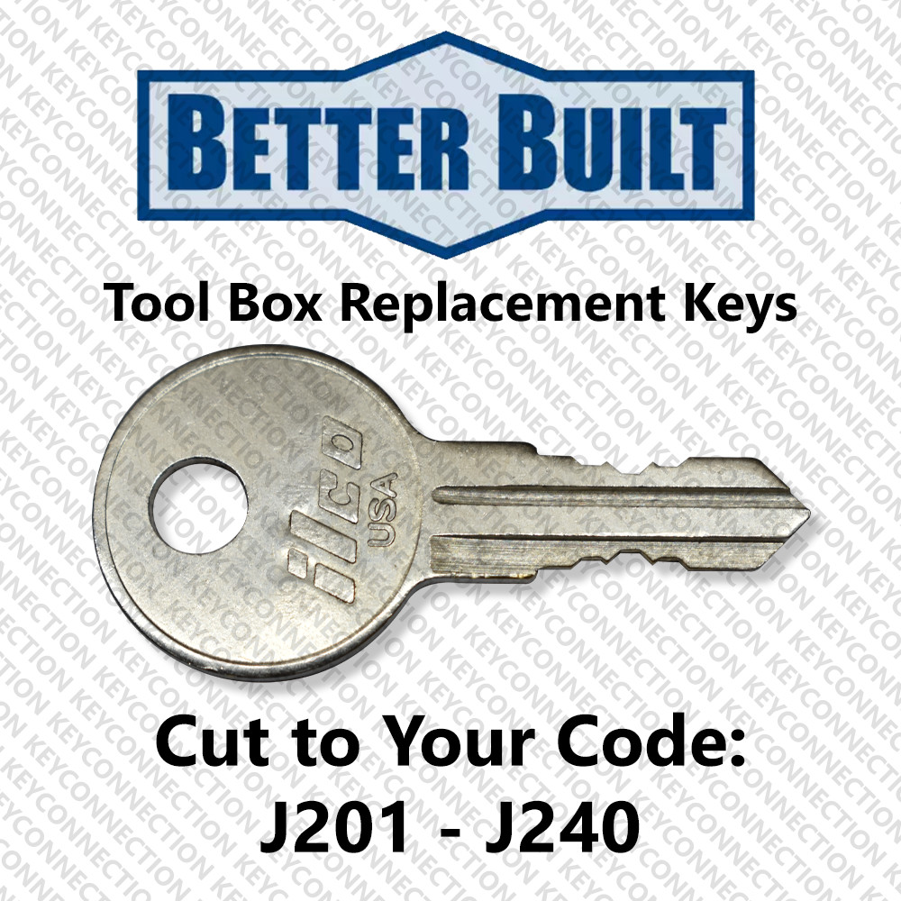 Better Built Truck Tool Box Replacement Key Cut to Code J201 - J240