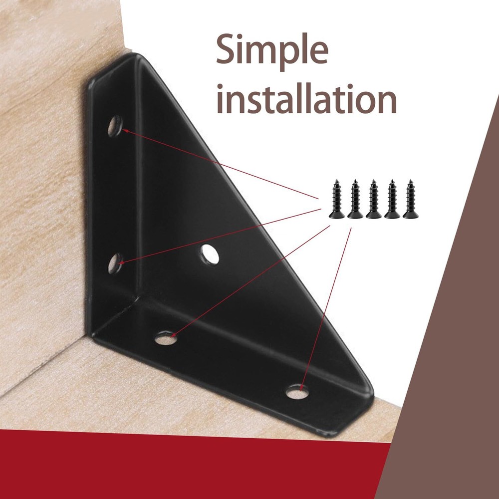 4 Pcs Trapeziform Angle Brackets Shelf Brackets Heavy Duty Triangular Bracket...