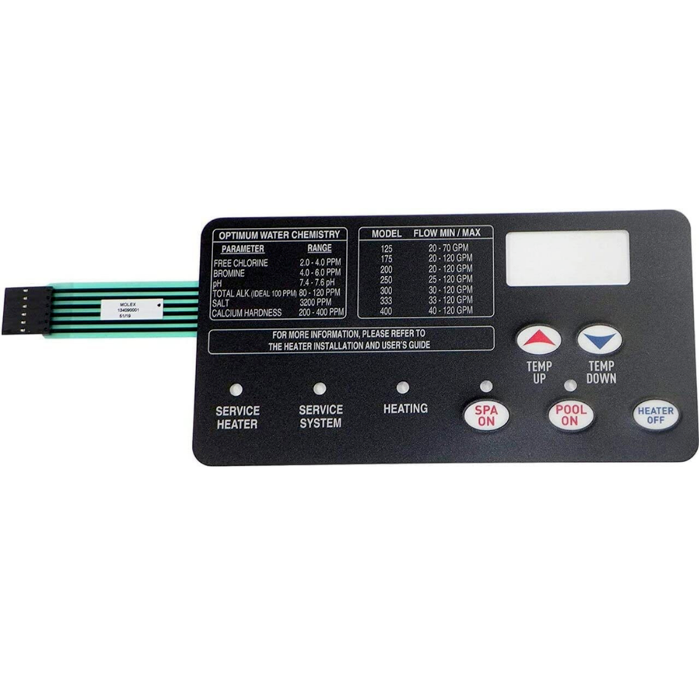 Pentair 472610Z Switch Membrane Pad for MasterTemp Heater 250 300 350 400 Pool