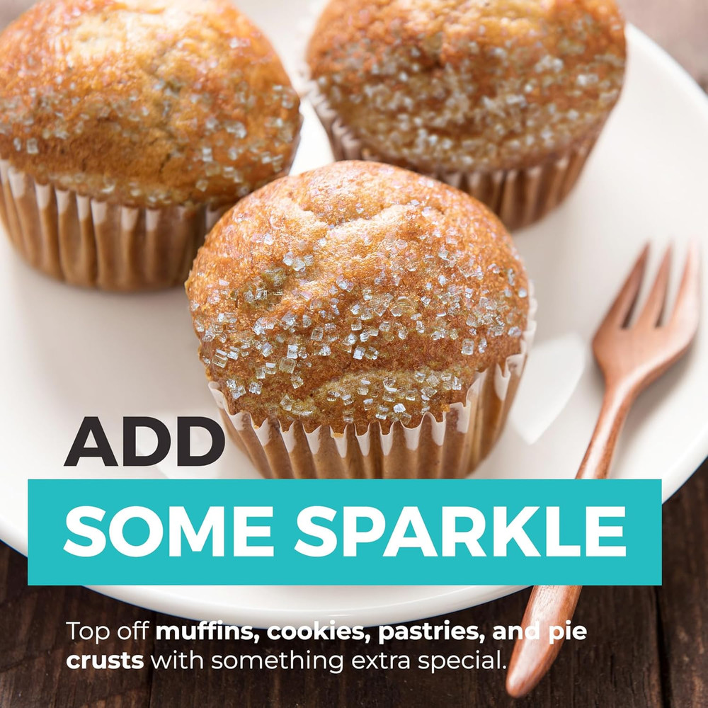 Sparkling Sugar (11Oz) White Sparkling Sugar Crystals for Baking, Sanding Sugar,