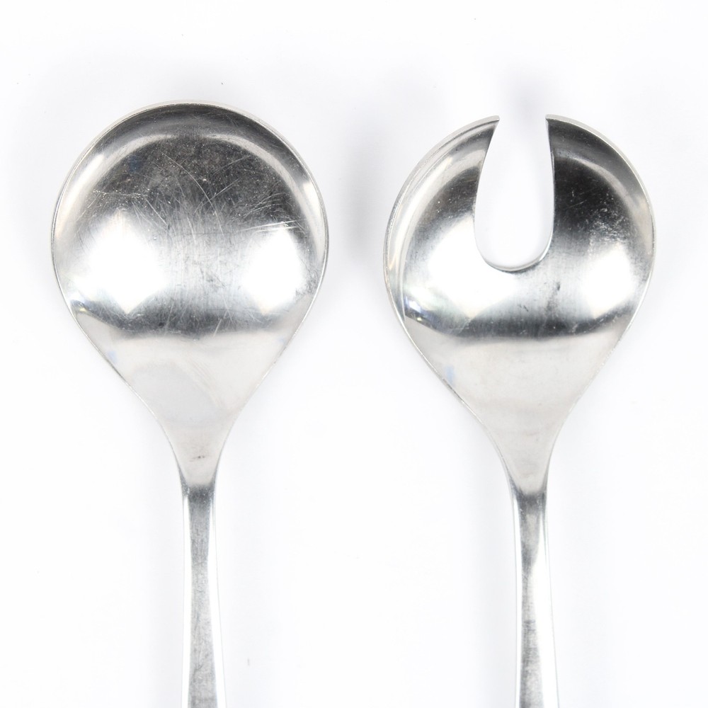 Dalia Braque Pattern 18/8 Stainless Salad Serving Set 9" Fork & Spoon HTF