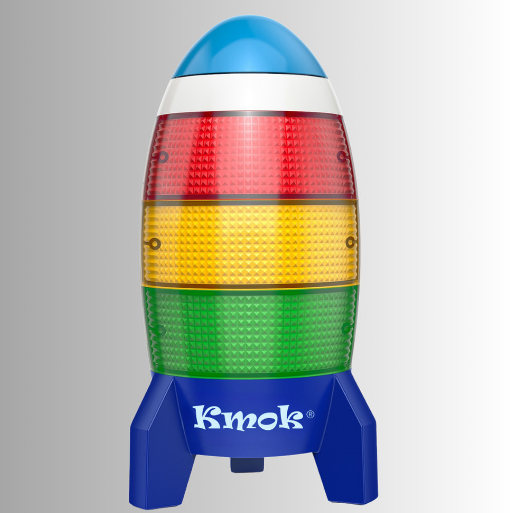 Rocket Countdown Timer for Kids – 24H Visual Alarm with Lights & Memory