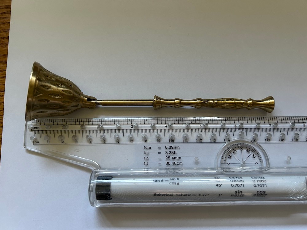 Renaissance Hammered Brass Candle Snuffer!