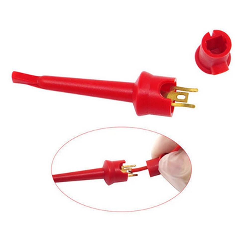 10PC Mini Grabber Test Hook Clips Insulated for Electrical Testing Black & Red