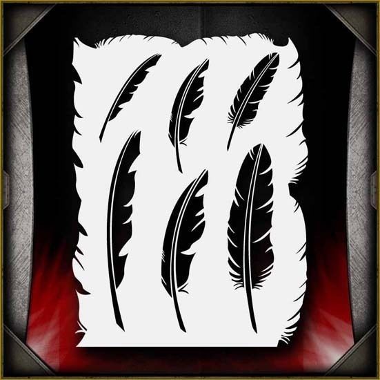 Feathers Airbrush Stencil Template Airsick