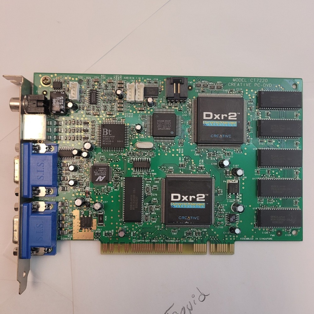 Creative PC-DVD Encore Dxr2 CT7220 PCI DVD Decoder Card VGA S-Video