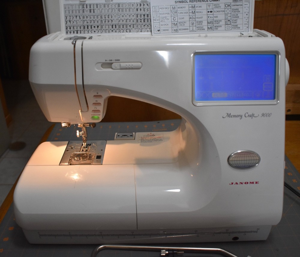 Janome Memory Craft 9000 Sewing Machine with Customizer 2000 Blank Card Extras