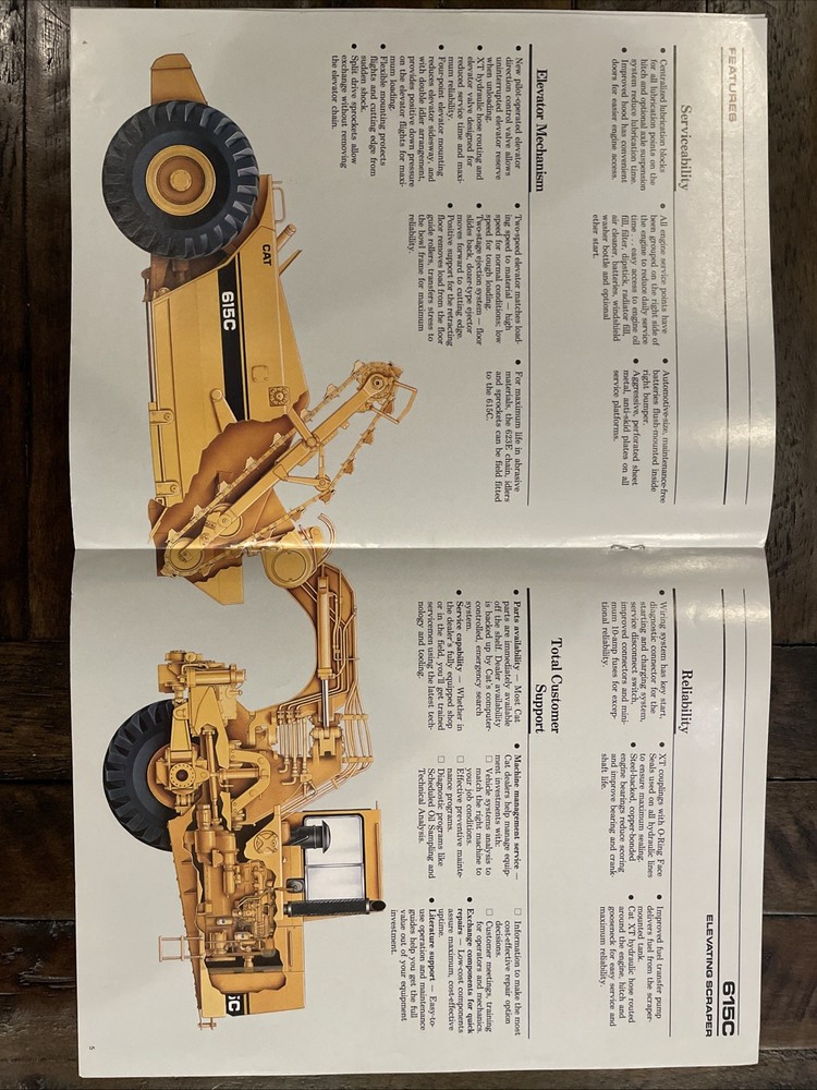 Caterpillar 615C Elevating Scraper Brochure ‘88