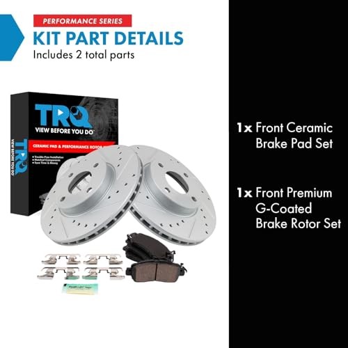Front Brake Pad and Rotor Set Ceramic G Coated BKA48105 Performance Ceramic