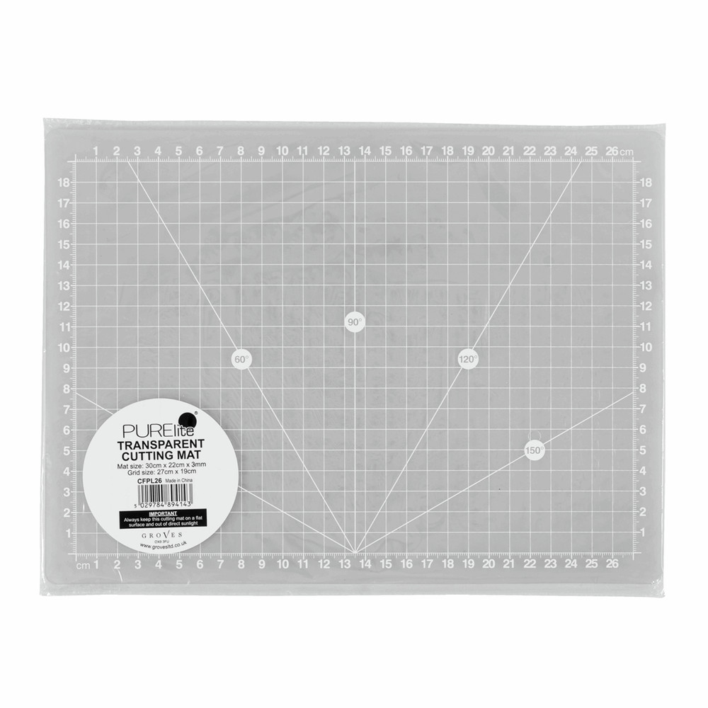PURElite Cutting Mat: Translucent: 45cm x 22cm (A4) 3mm thick for durability