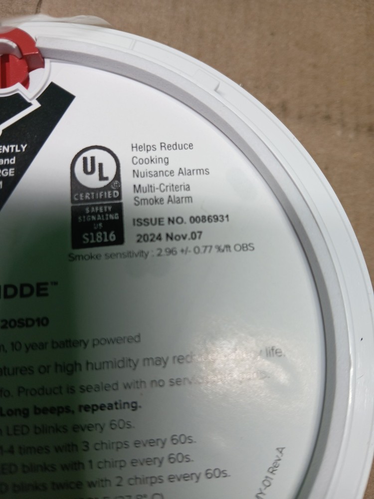 2 PACK Kidde Smoke Detector 10-Year Battery Powered LED Warning Light 20SD10.