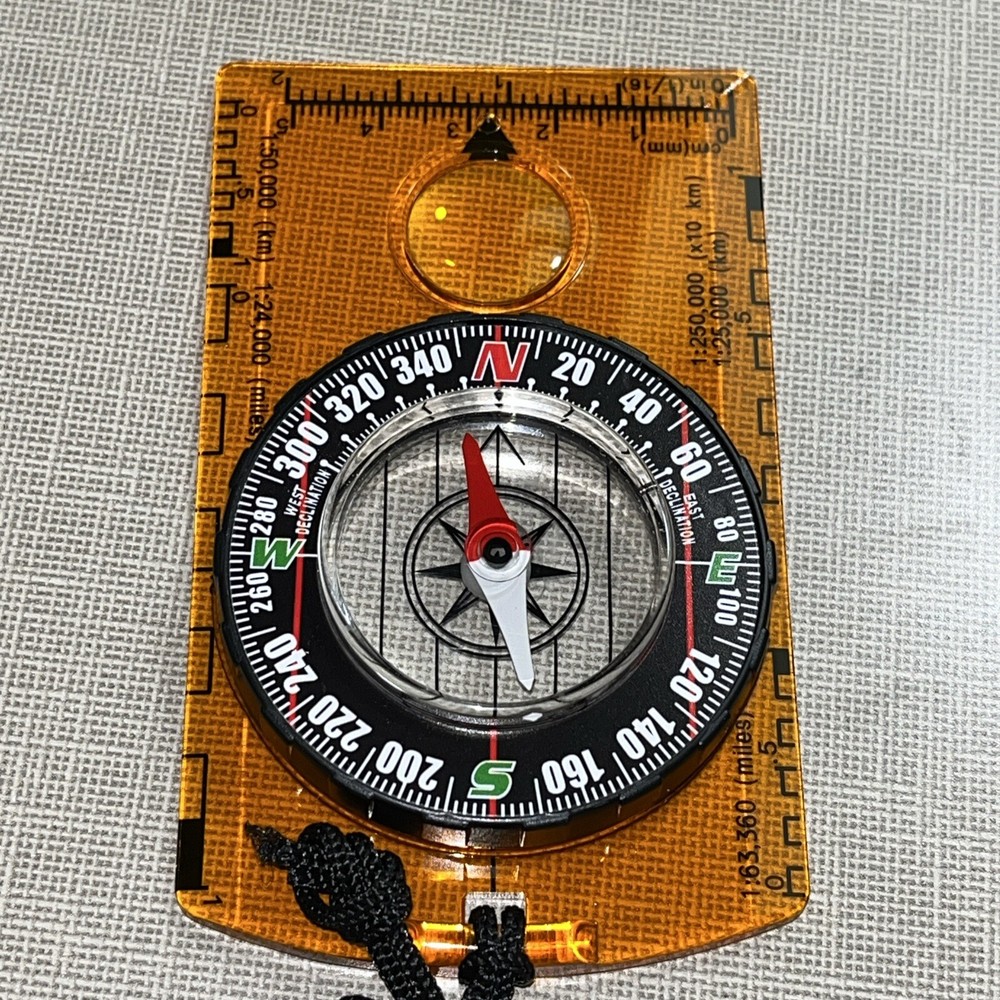 Drawing Scale Compass Folding Map Ruler Buckle Camping Hiking Portable Handheld