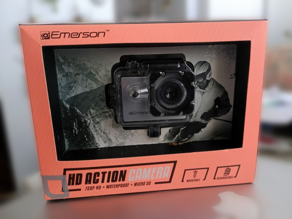 HD Action Camera Emerson Waterproof Micro SD Mountable Rechargeable NIB