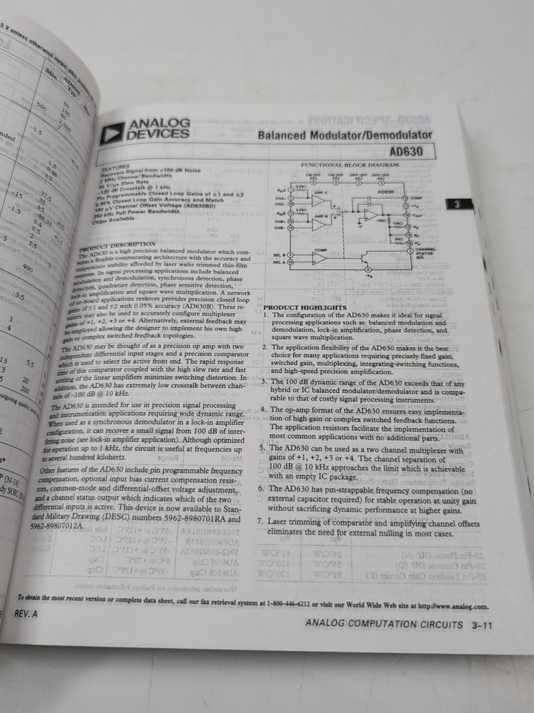 Electronics Book: Analog Devices, Designer's Reference Manual 1996
