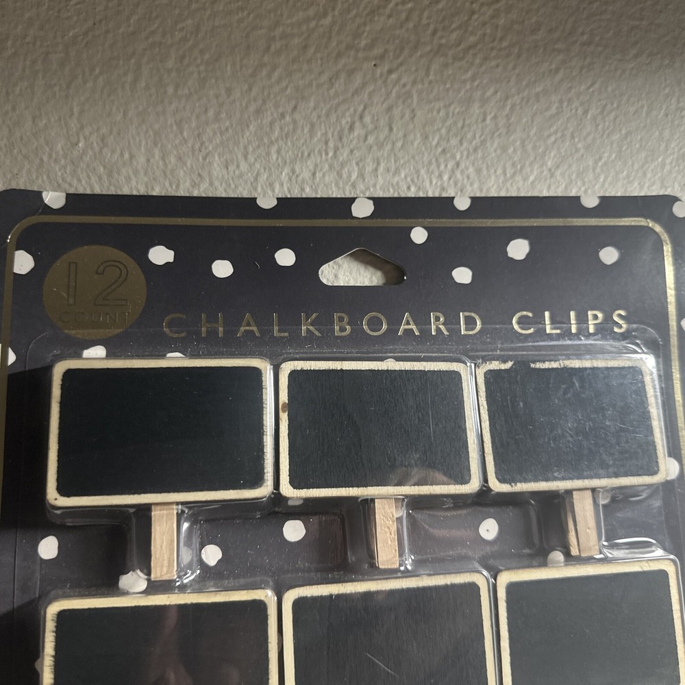 Wooden Chalkboard Clothespin Clips Black