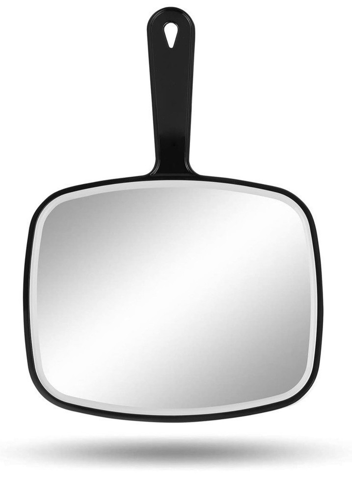 Rectangular Handheld Vanity Mirror with Black Frame for Makeup & Beauty, 10.3"x7