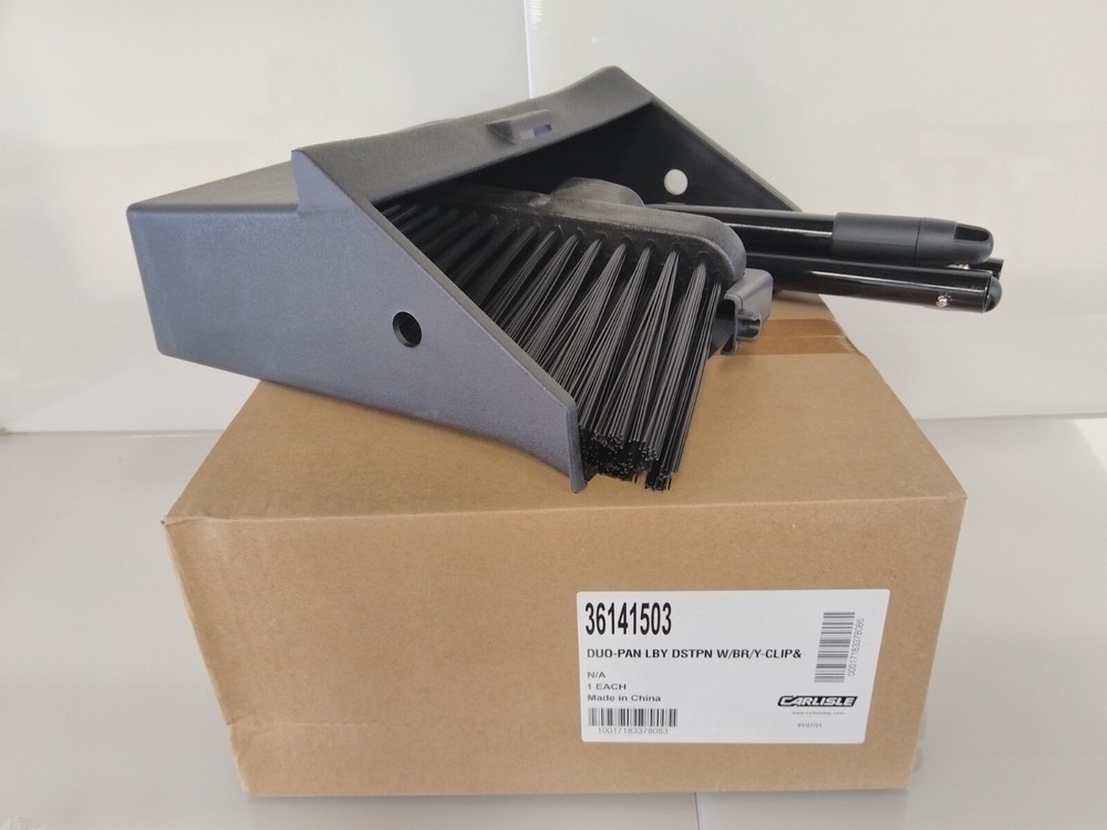 Upright Dust Pan & Broom 36" - Black