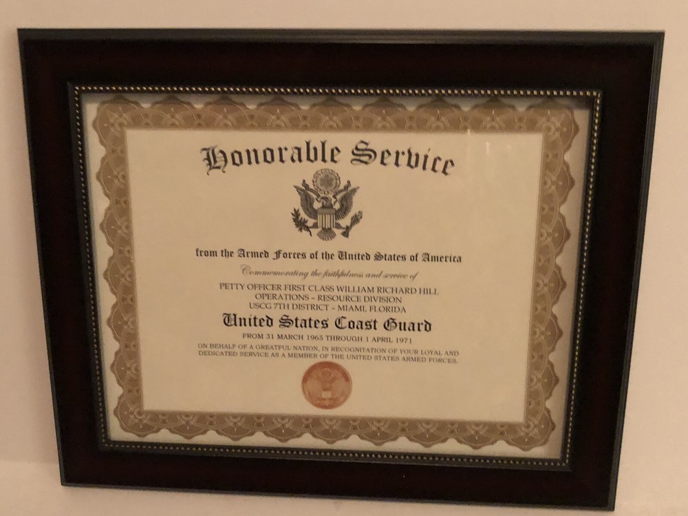 HONORABLE SERVICE~U.S. COAST GUARD - Commemorative Certificate w/Custom Printing