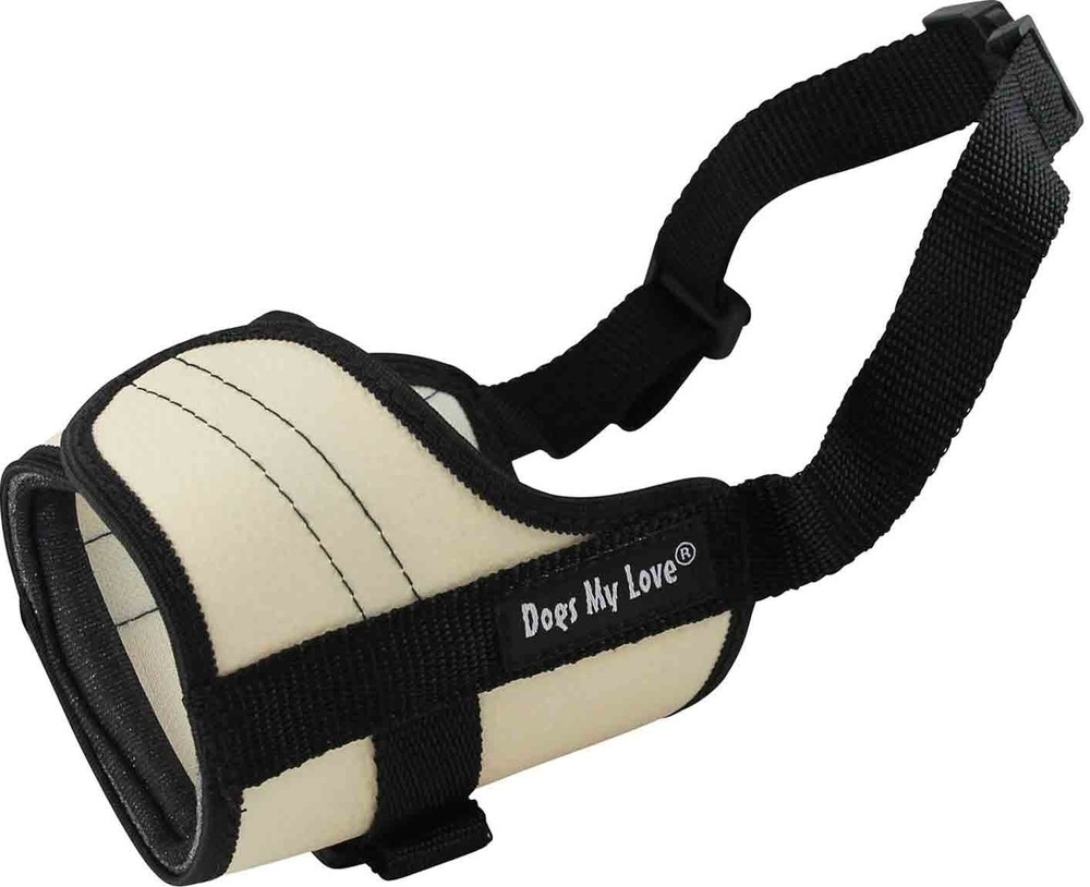 Adjustable Nylon Dog Muzzle 6 Sizes Beige