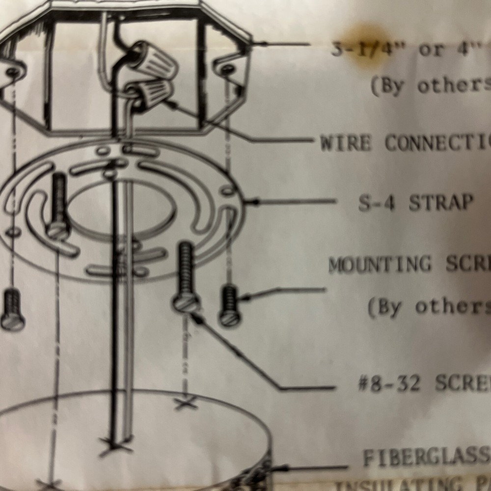 Vintage New Prescolite S-4 Mounting Strap with Instructions