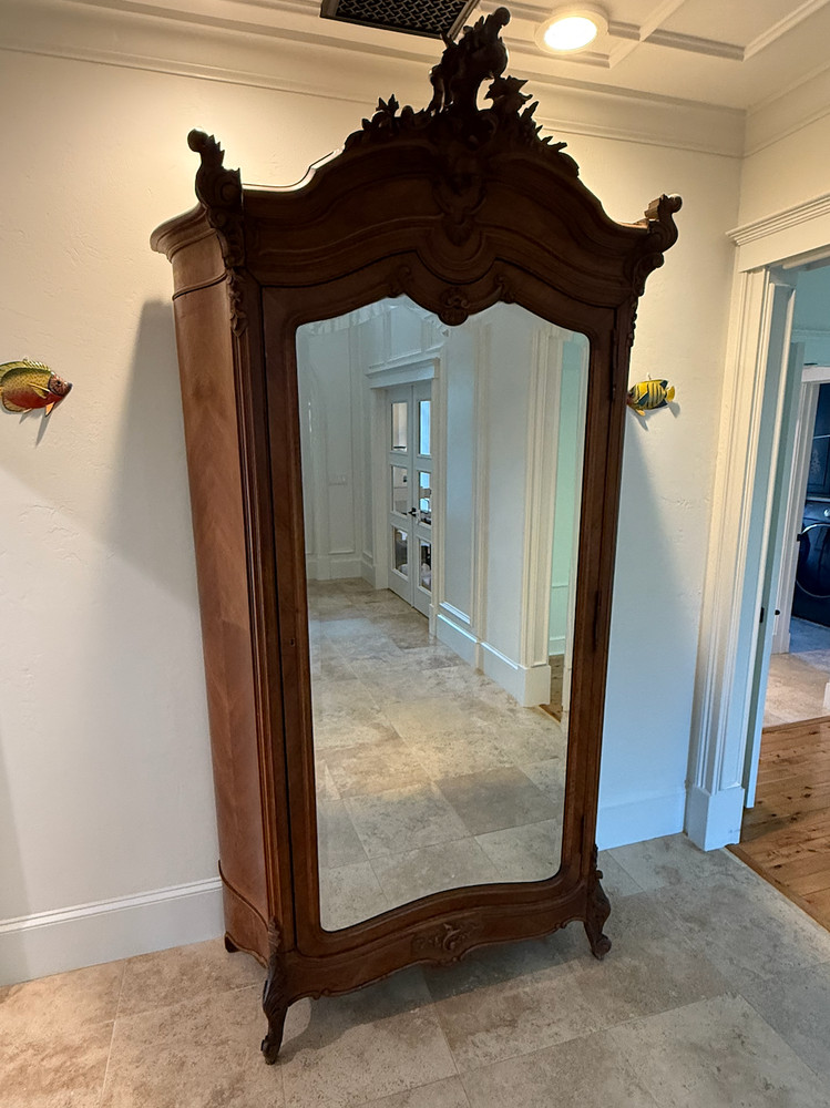 Antique Walnut Rococo Armoire mid 19th Century