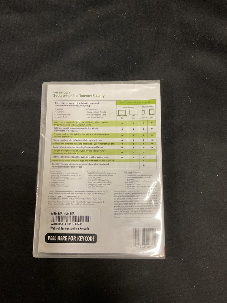 New Webroot Secure Anywhere Internet Security Plus 3 Devices Windows PC Mac iOS