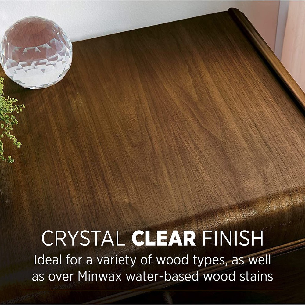 1/2 pt Minwax 25555 Clear Polycrylic Water-Based Protective Half Pint, Gloss