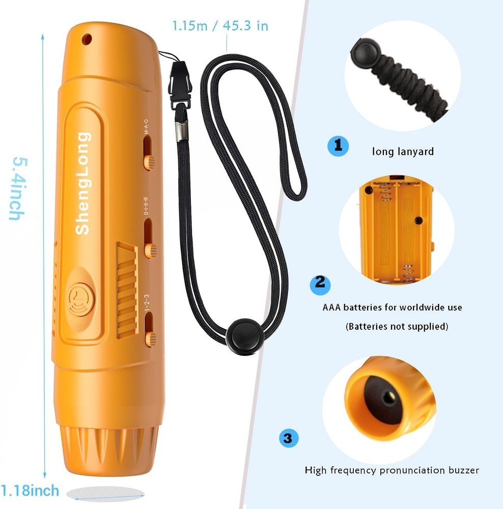 Electronic Whistle with 3 Tones & 3 High Volume Settings - Battery Powered Emerg
