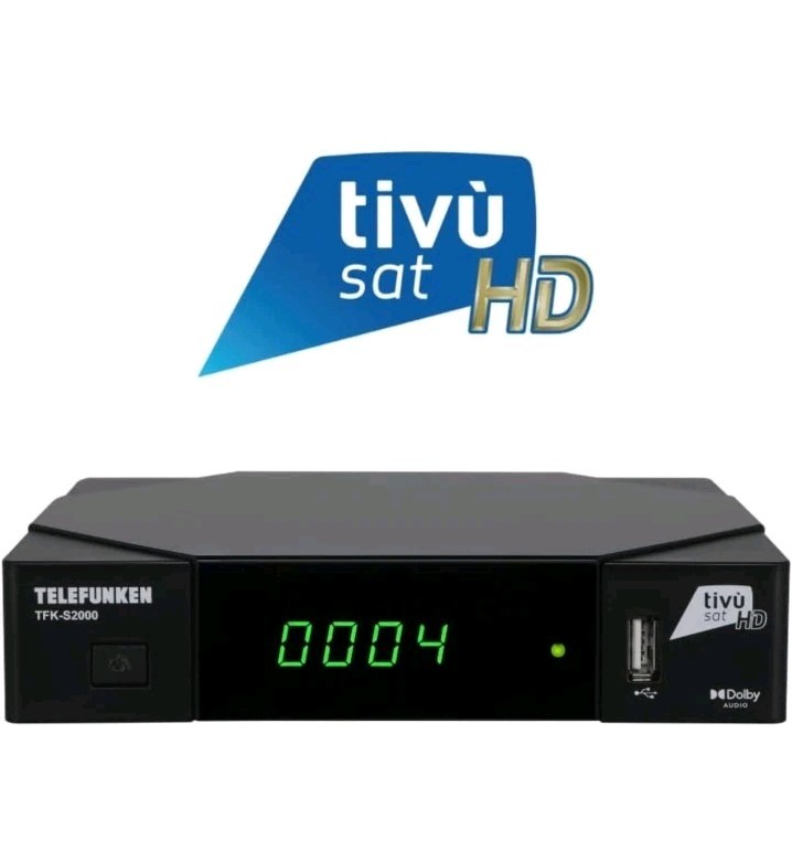 TIVÙSAT SMART CARD SATELLITE HD DECODER INCLUDED TELEFUNKEN TFK-S2000