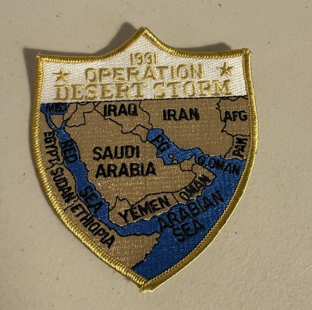 Operation Desert Storm Shield Military Campaign Map Patch 1991 Unused