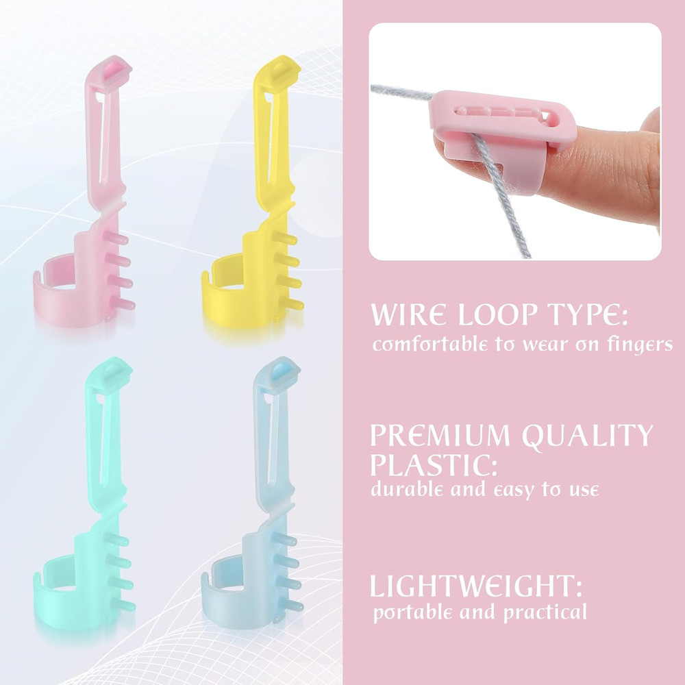 16Pcs Yarn Guide Finger Holder Knitting Thimble Tool Plastic Yarn Guide Separate