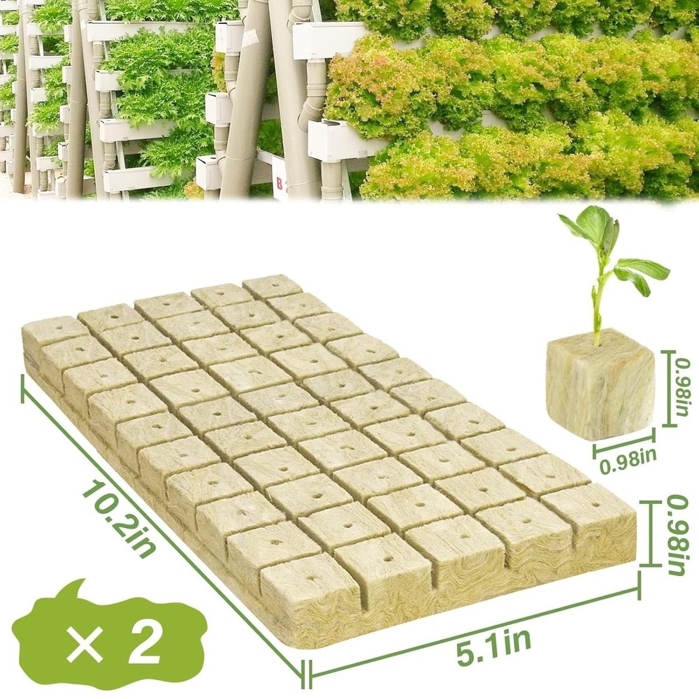 Effective Rockwool Cubes for Hydroponics - 100 Pieces for Optimal Growth