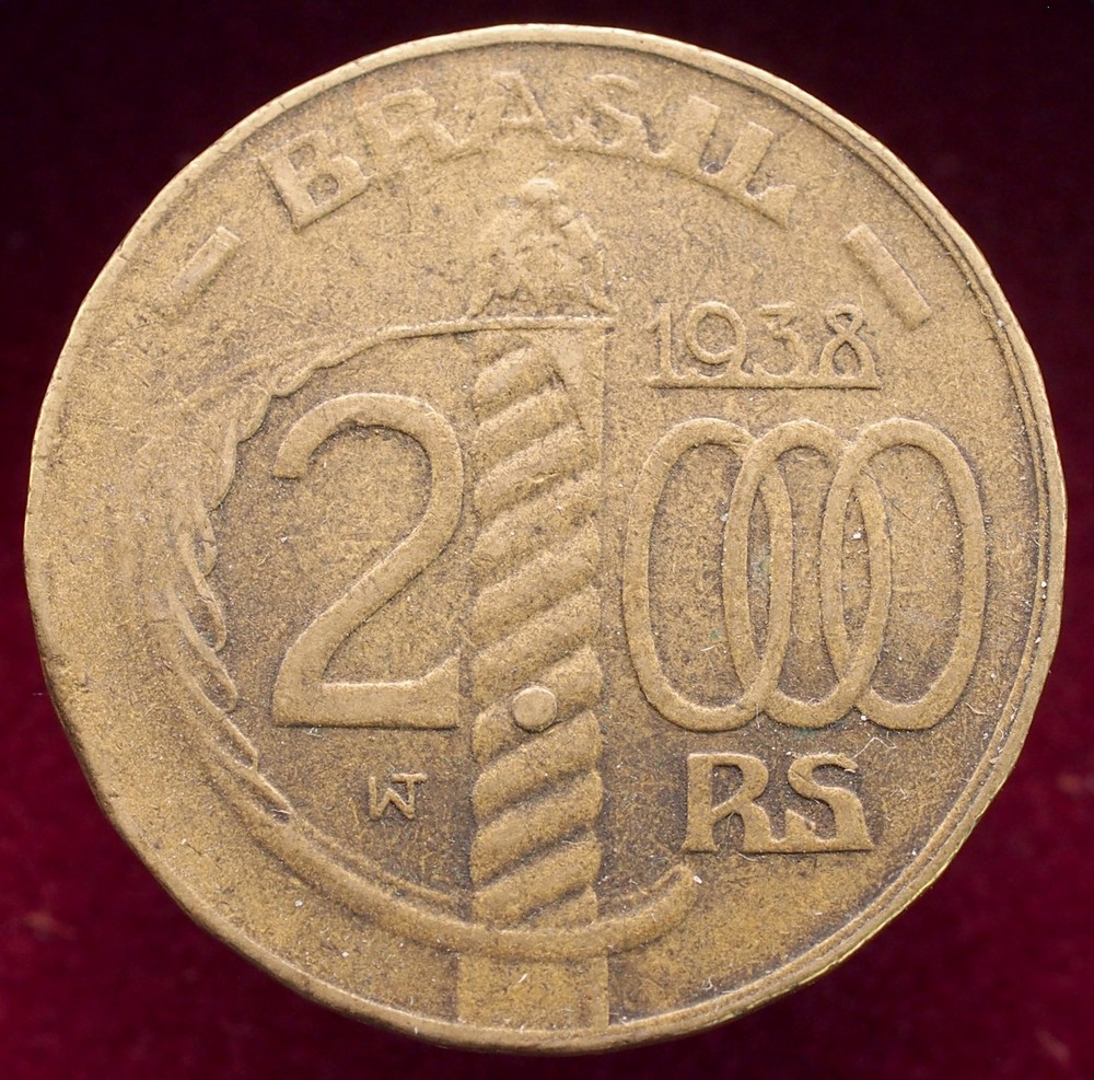 Brazil 2000 Reis 1938 (L1009)