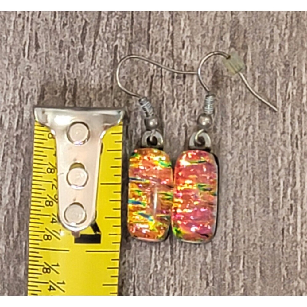 Handcrafted Multicolor Drop Dangle Earrings Approx 1"