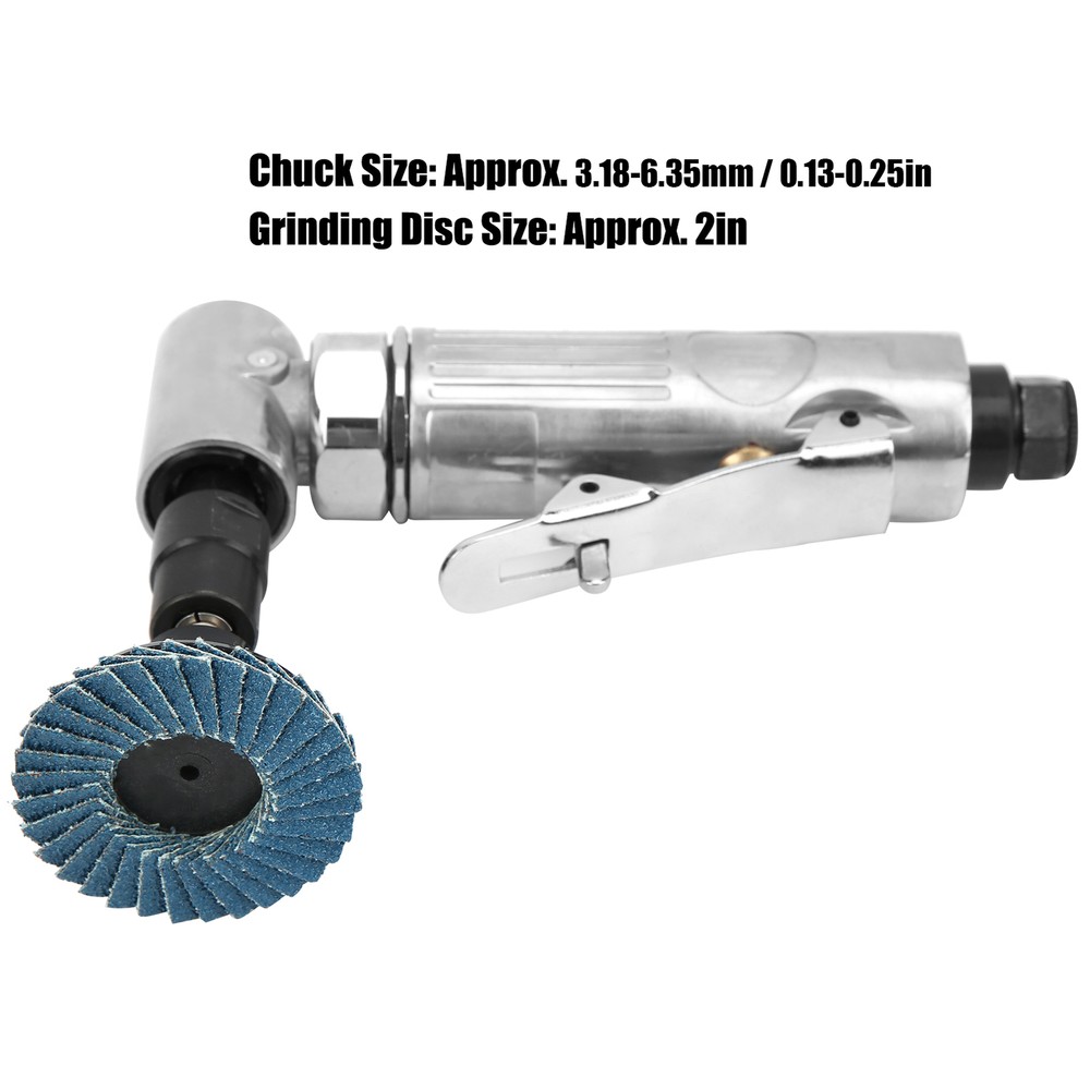 Engraving Machine 90°Bend Angle Pneumatic Grinding Polishing Tool W/ Emery Disk