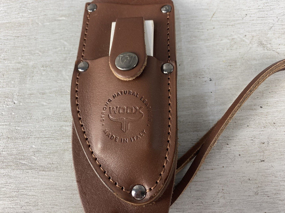 WOOX Rock 62 Sheath Fixed Blade Leather Construction Includes Sharpening Stone