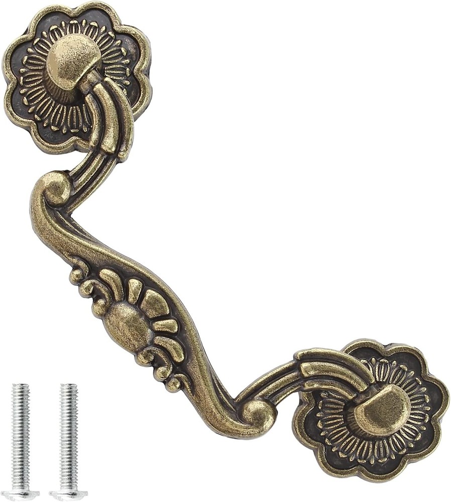 6 Pcs 3 Inch Bail Handle Drop Pulls Vintage Drop Bail Drawer Pulls Antique Bronz