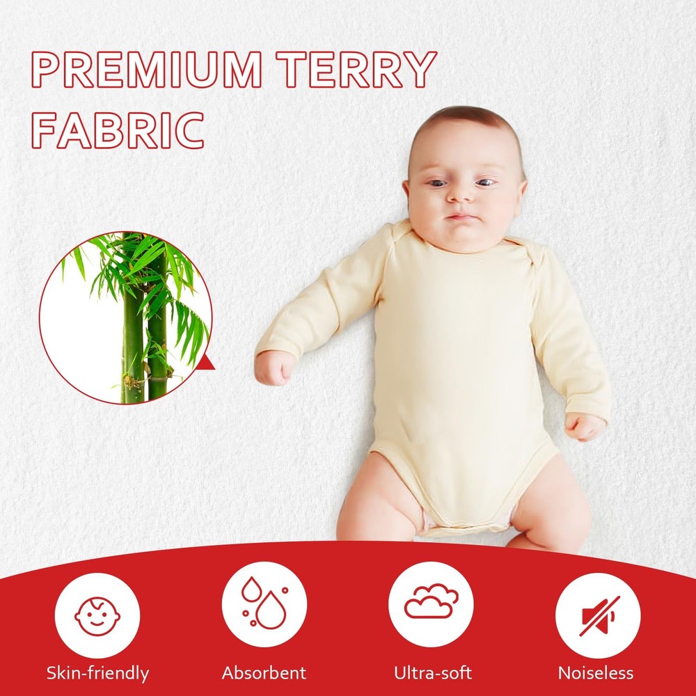 Bassinet Sheets & Waterproof Bassinet Mattress Pad Protector 4 Pack Set, Visc...
