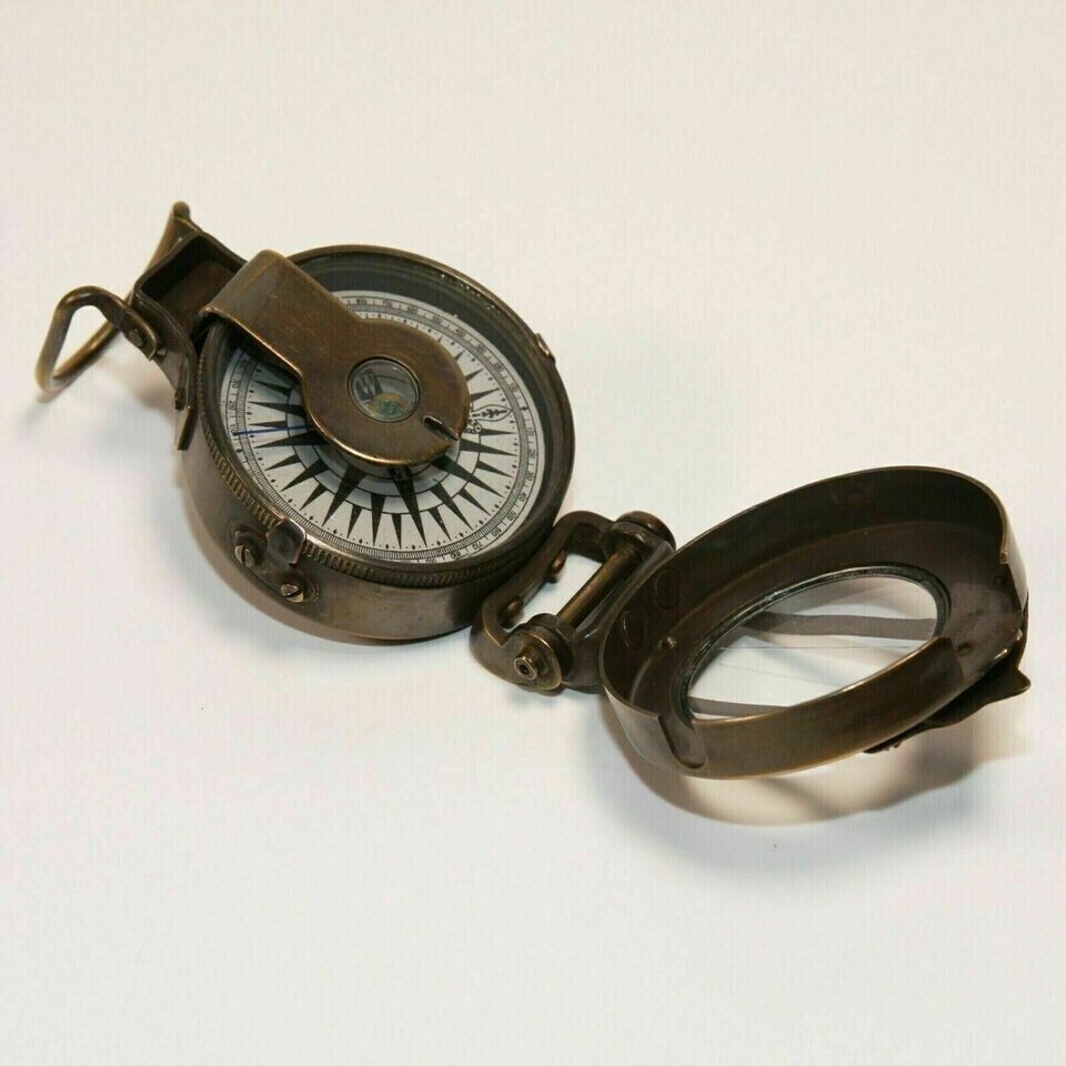 Pocket Compass Nautical Compass Solid Brass Vintage WWII Military