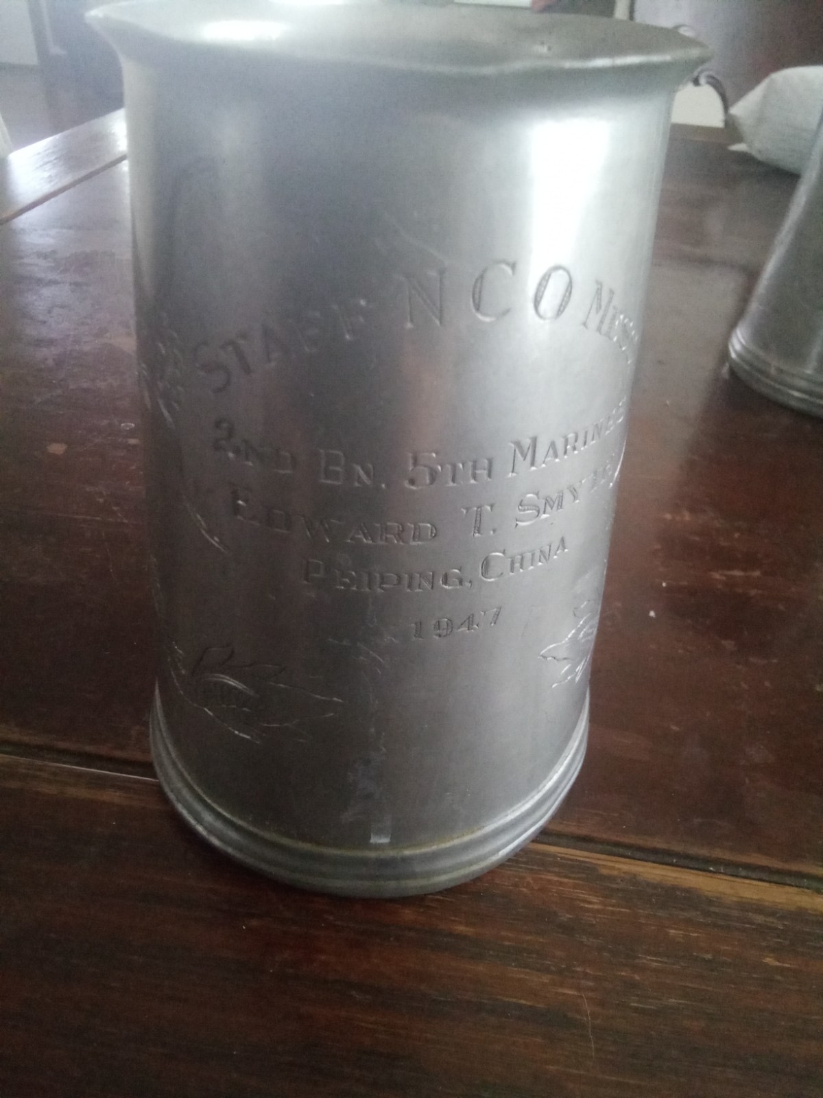 1947 Tientsin, China Named USMC/US Marine Corps Mug Lot. 1st Marine Division