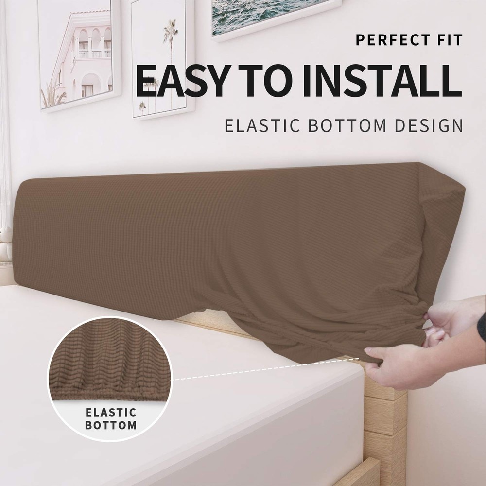 Easy-Going Stretch Bed Headboard Cover,Small Square Jacquard Headboard Slipco...
