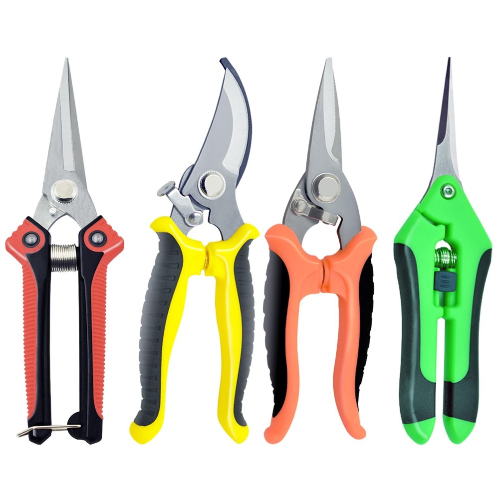 Renashed 4 Pack Garden Pruning Shears Scissors Set, Stainless Multi-color