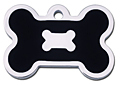 PAVE EPOXY BLACK PERSONALIZED LG BONE PET ID TAG