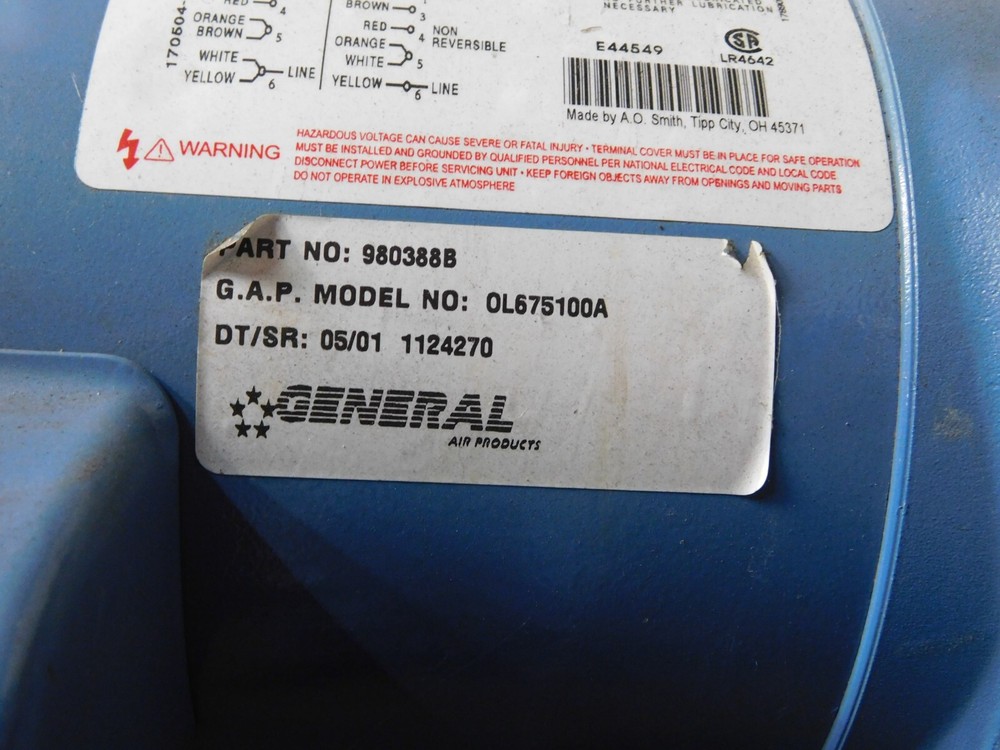 General Air Compressor. Model 0L675100ACT